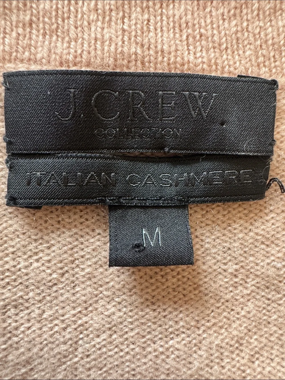 J Crew Italian Cashmere Long-Sleeve Crewneck Women's Top in Light Peach Size Med